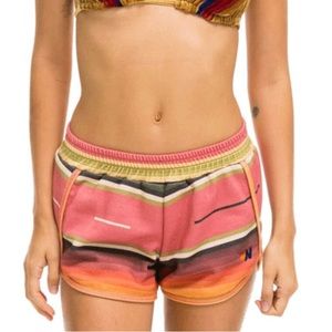 Aviator Nation Tulum Rainbow Jogger Pajama Shorts XS